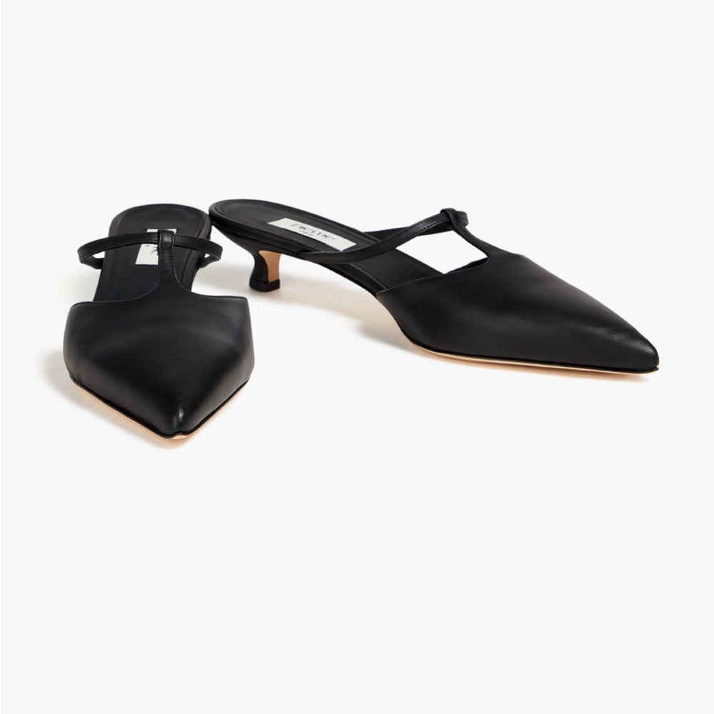 Elleme Black Leather Mules - Picture 2 of 8